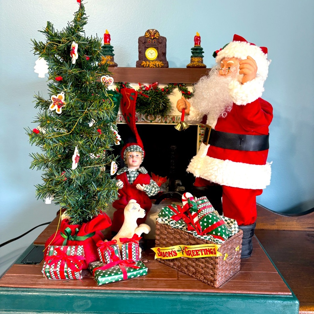 90s Smile Animated Christmas Illuminated Movement Santa Motion Motion-ette Works